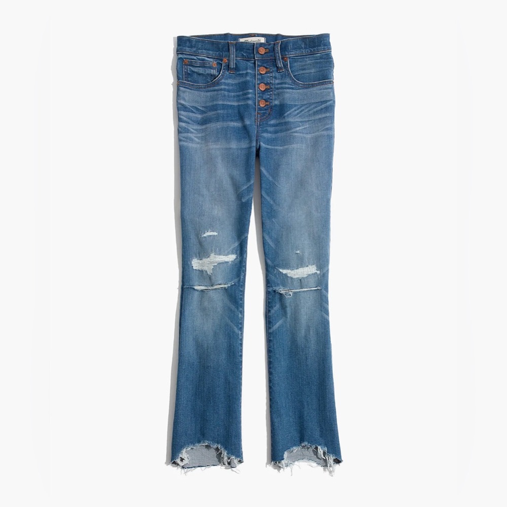 Madewell Cali Demi-Boot Jeans in Bronson Wash: Button-Front Edition